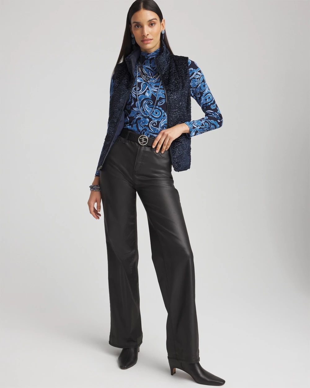 Touch of Cool™ Paisley Mock Neck Tee
