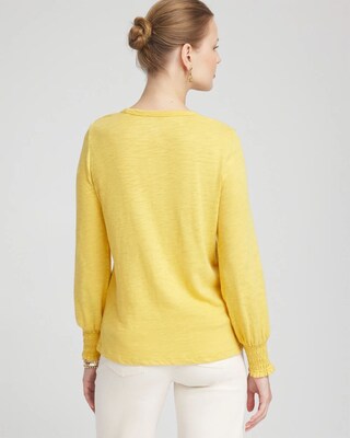 Smocked Long Sleeve Tee click to view larger image.