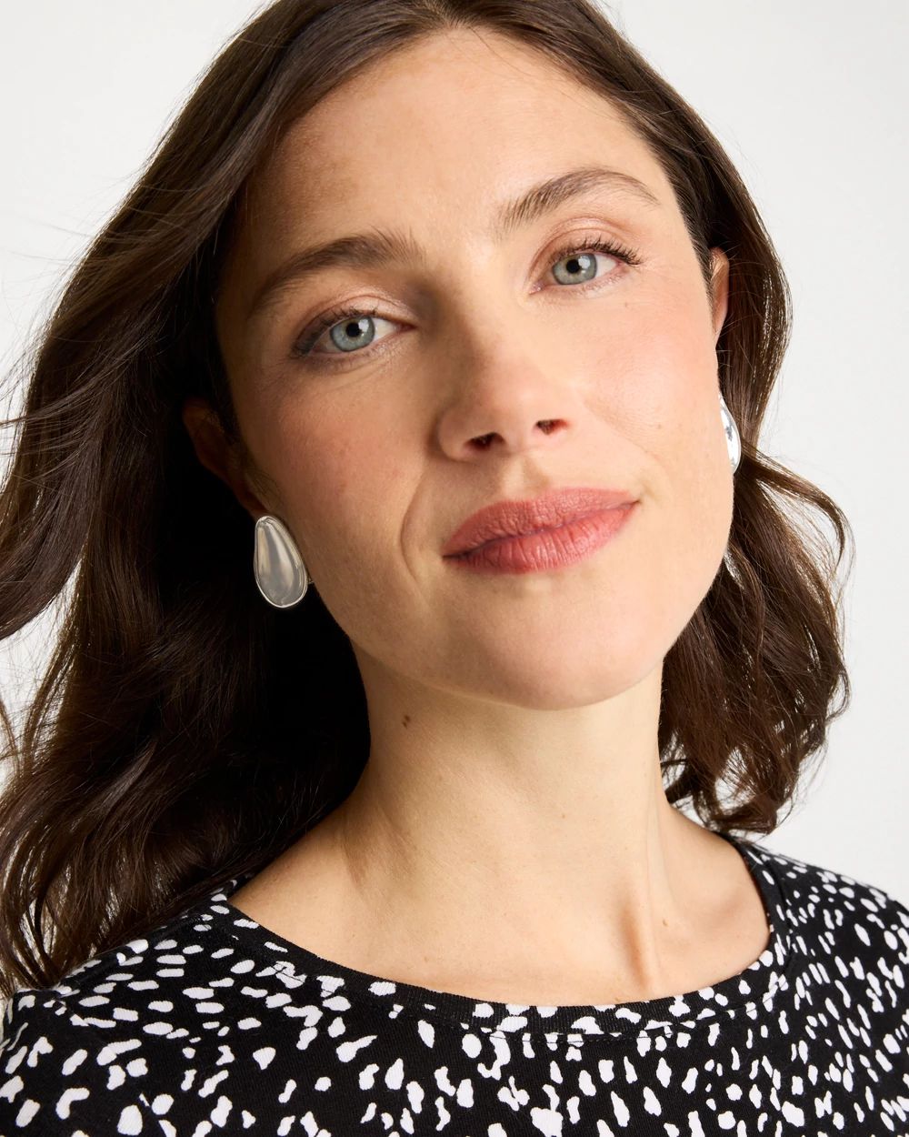 Silvertone Stud Clip-On Earrings click to view larger image.