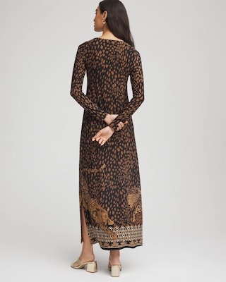 Cheetah-Print Boatneck Column Dress click to view larger image.