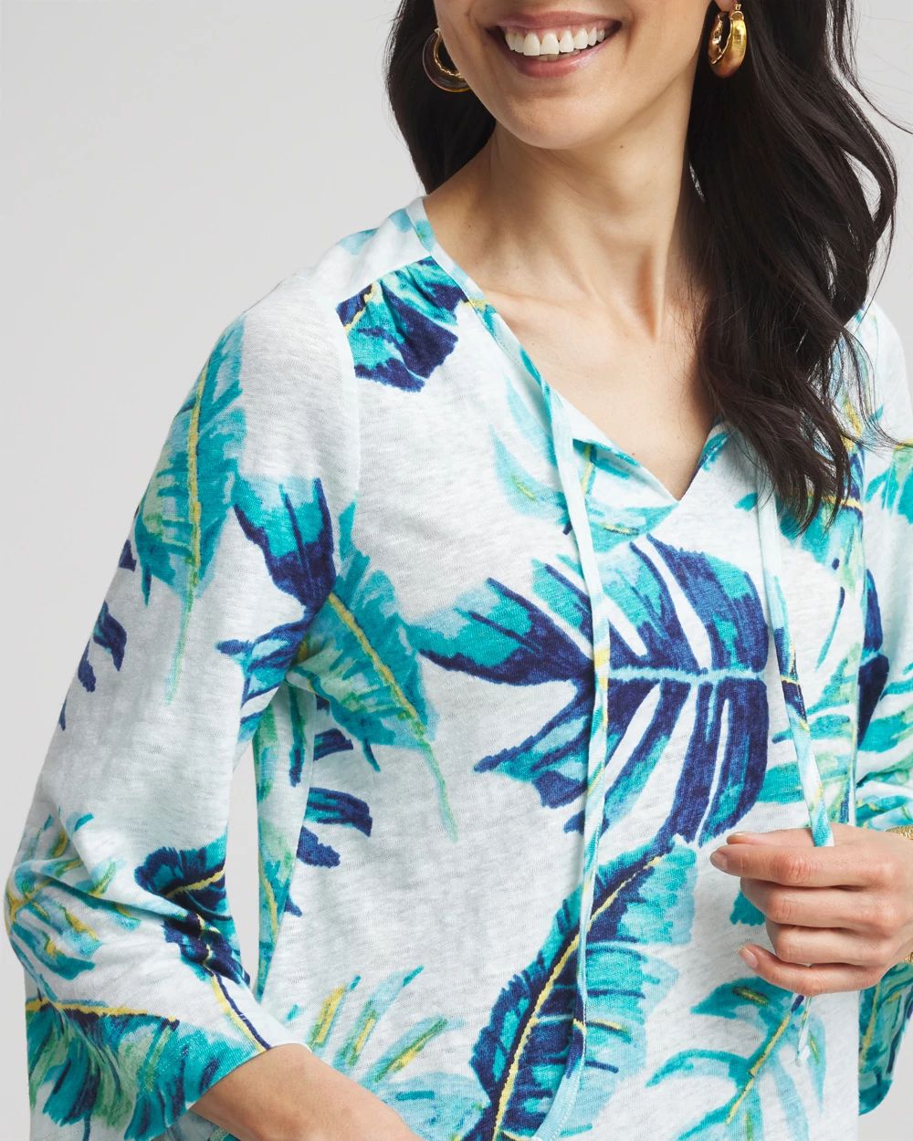 Tie-Front Forward Seam Top