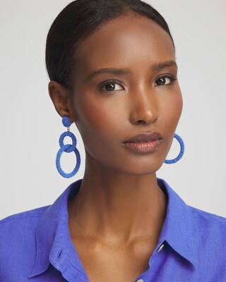 No Droop™ Blue Sead Bead Earrings