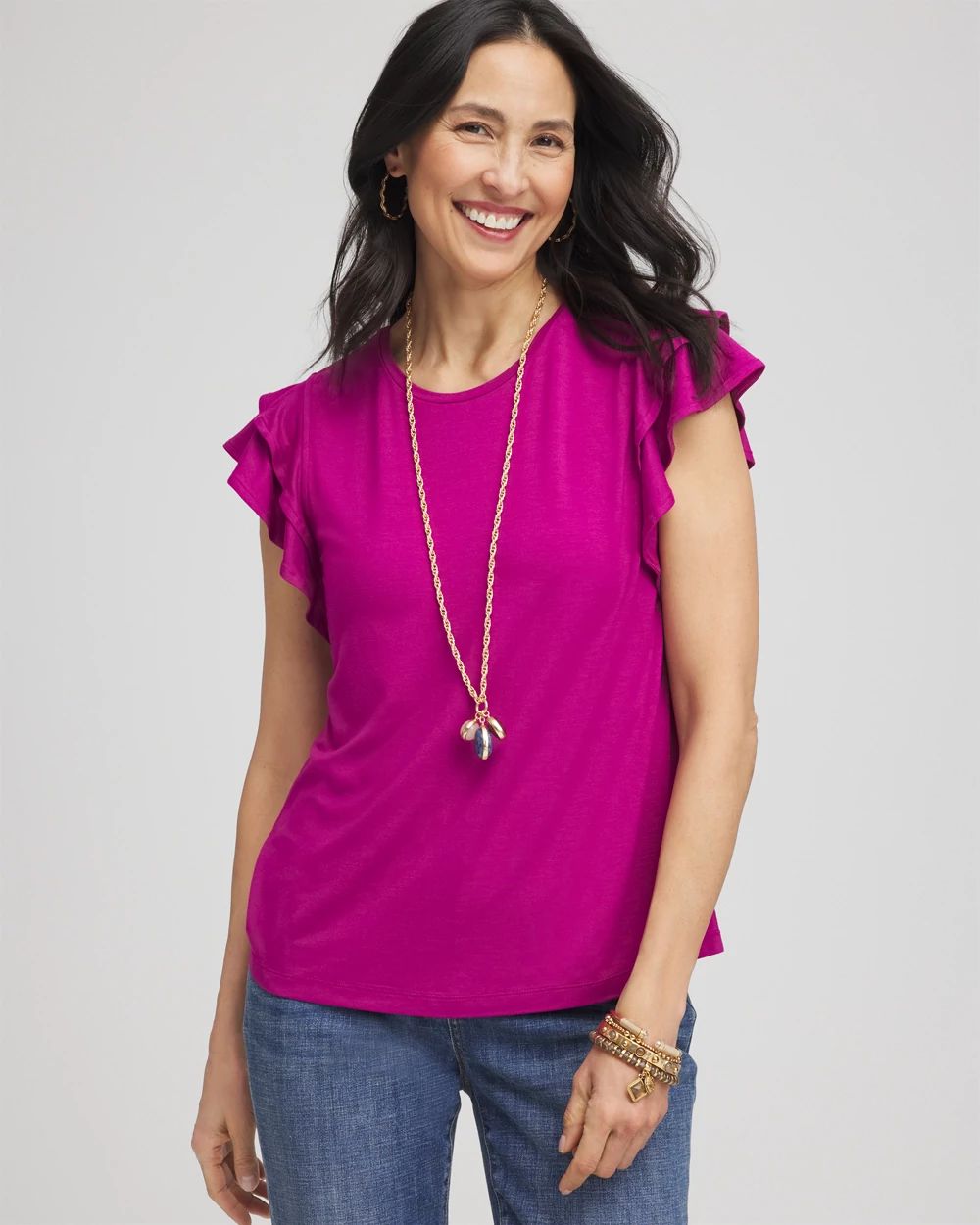 Touch of Cool™ Flutter Sleeve Tee