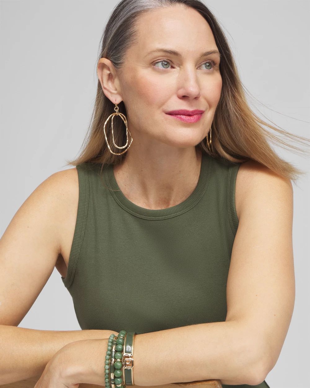 Ribbed High Neck Tank