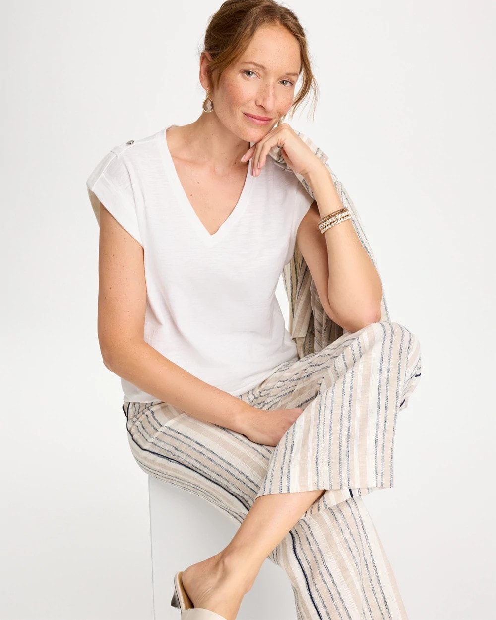 Cotton Slub Epaulette Tee