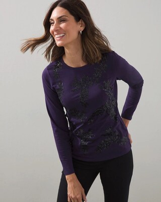 Sequin Long Sleeve Tee