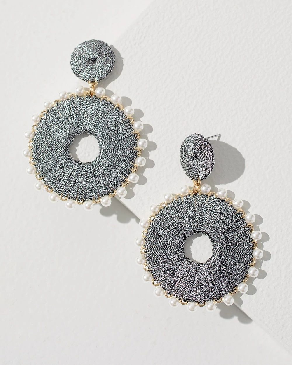 Silver Tone Drop Post Earrings