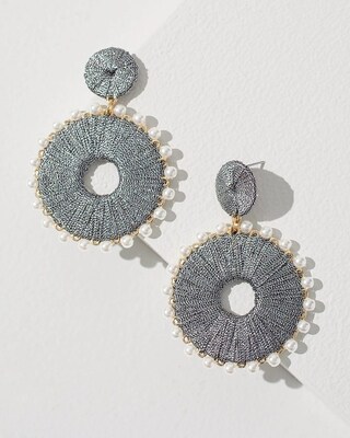 Silver Tone Drop Post Earrings