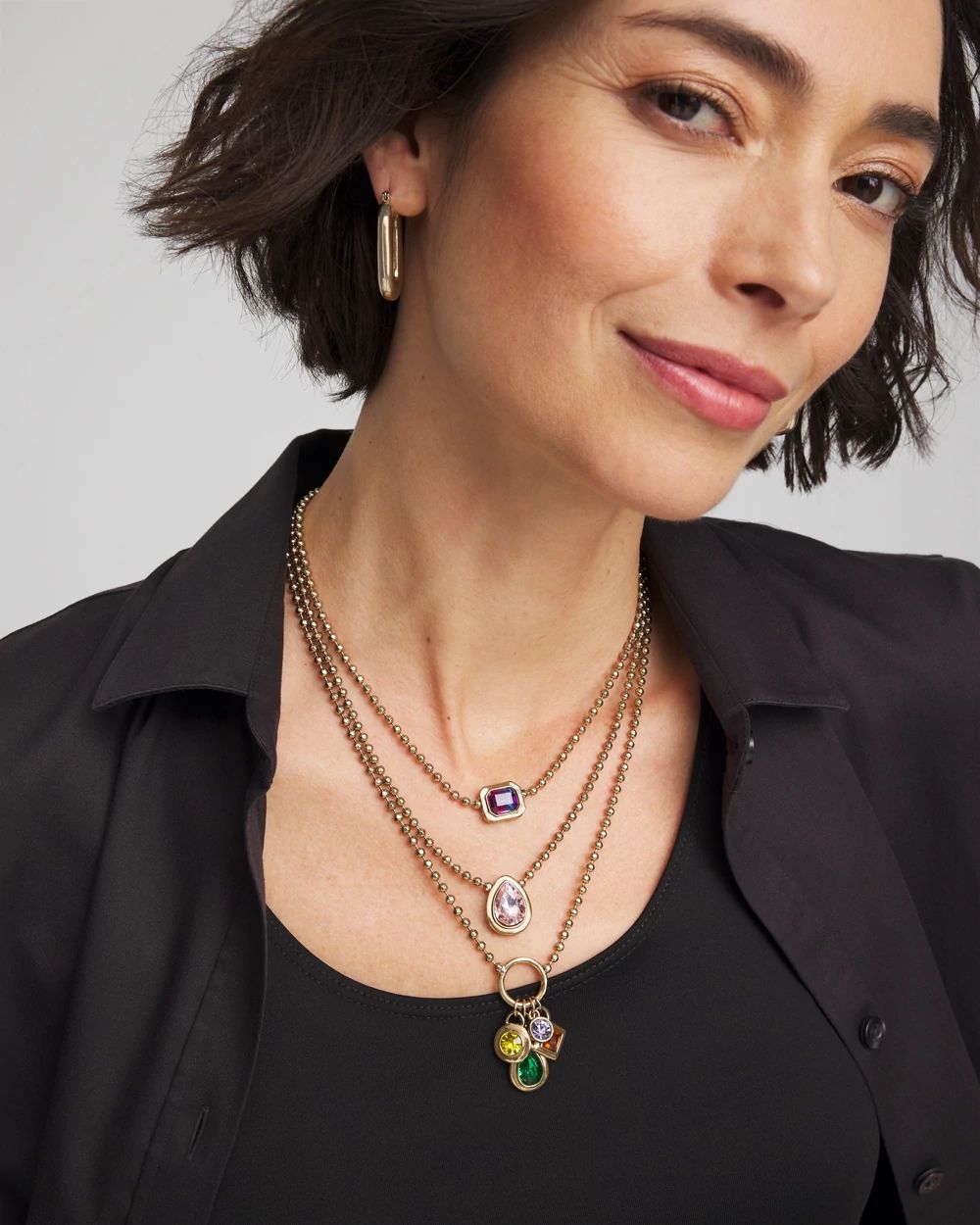 Multi-Strand Gem Necklace click to view larger image.