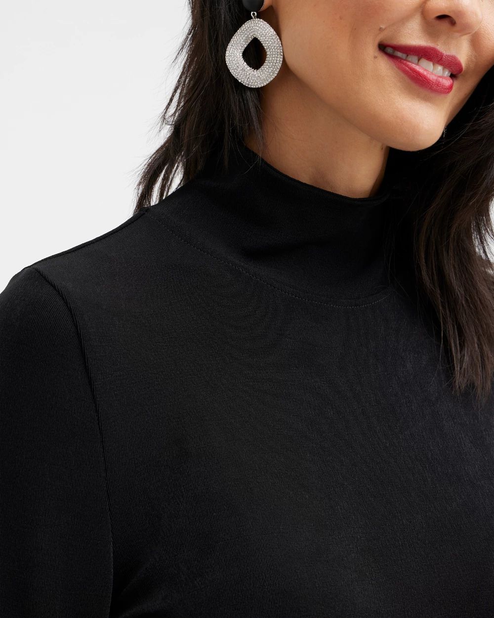 Travelers Mock Neck Midi Dress click to view larger image.