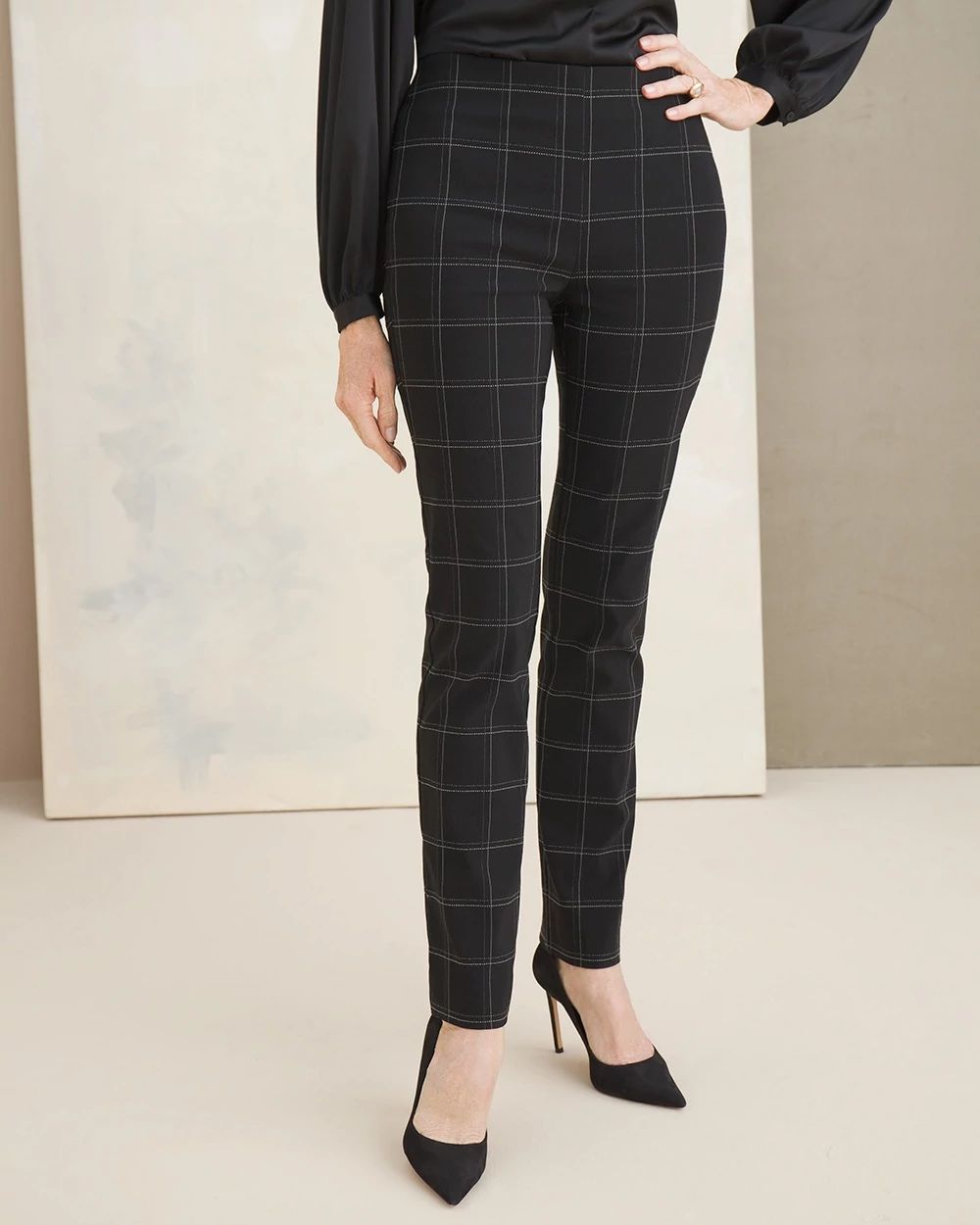 So Slimming Brigitte Windowpane Pants