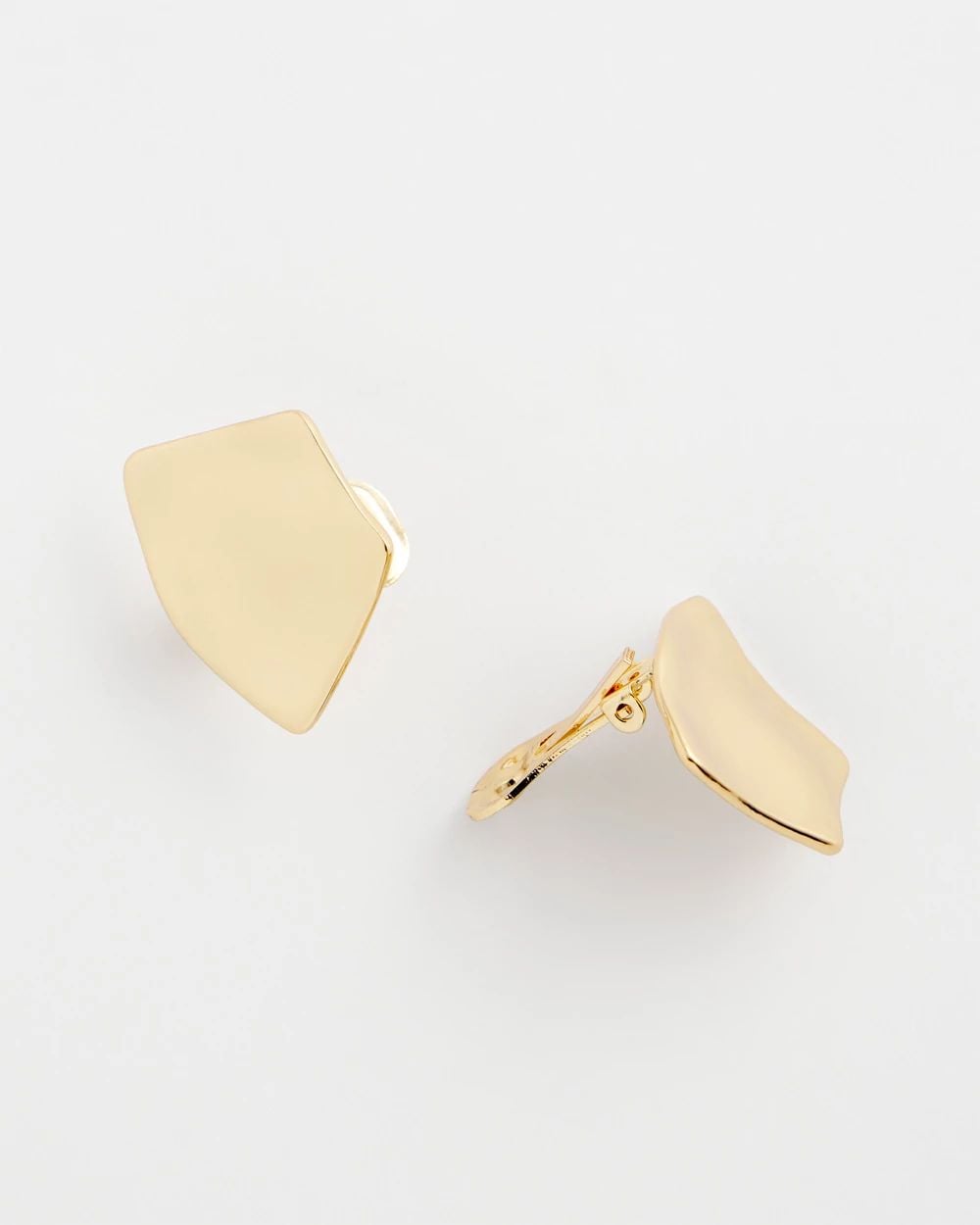 Gold Fan Clip On Earrings click to view larger image.