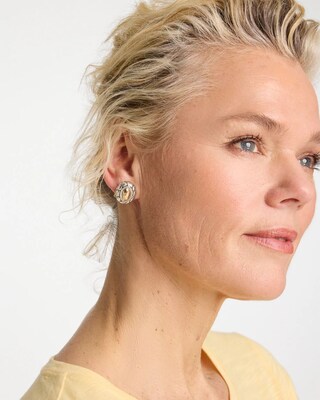 Mixed Metal Stud Earrings click to view larger image.