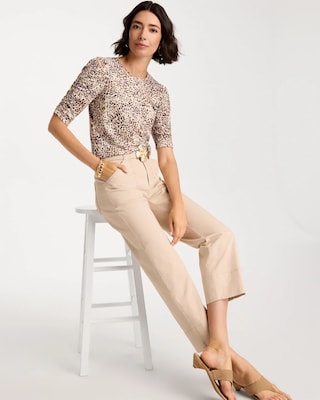 Touch of Cool™ Animal Print Shirred Tee click to view larger image.