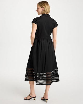 Lace Trim Midi Shirtdress click to view larger image.