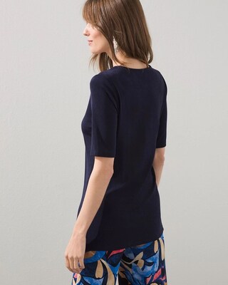 Travelers Elbow Sleeve Keyhole Top