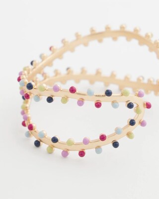 Flexible Gold-Tone Rainbow Cuff click to view larger image.