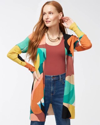 Spun Rayon Floral Midi Cardigan