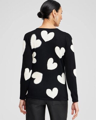 Fuzzy Hearts Pullover Sweater