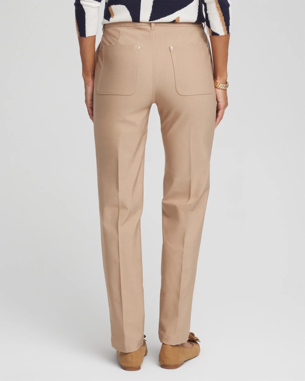 Cotton Straight Ankle Trousers