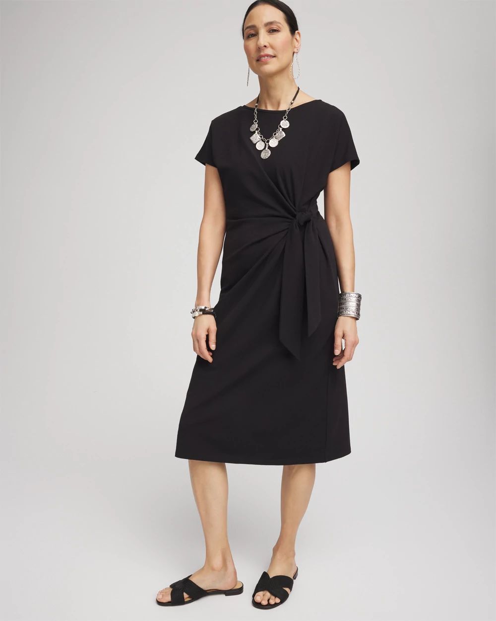 Dolman-Sleeved Side-Tie Dress