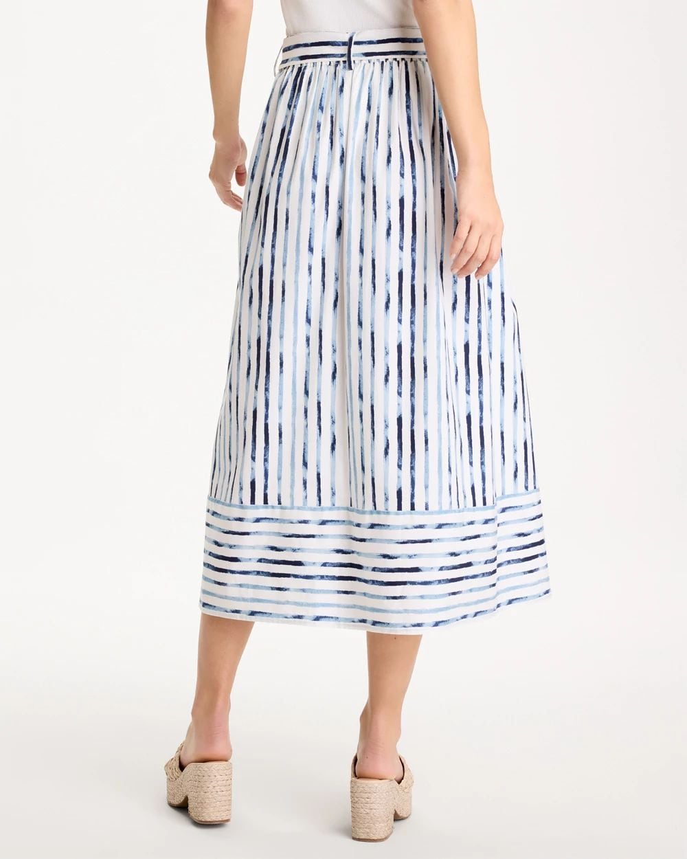 Palermo Striped Tie-Front Skirt click to view larger image.