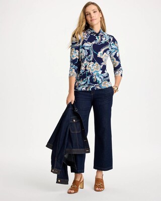 Touch of Cool™ Floral Mockneck Layering Tee click to view larger image.