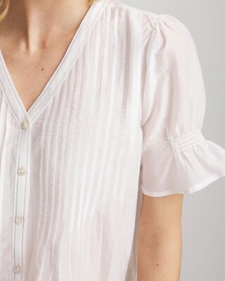 Pleated Cotton-Silk Shirt click to view larger image.