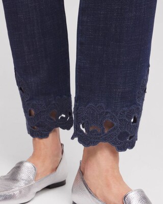 Girlfriend Floral Cutwork Ankle Jeans click to view larger image.