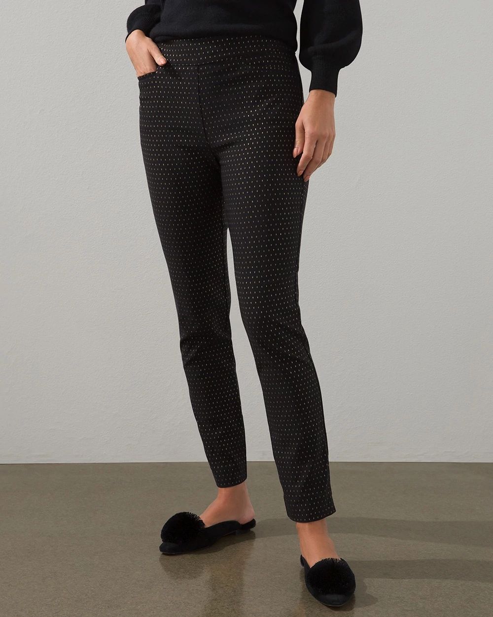 Brigitte Gold Specks Slim Ankle Pants