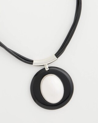 Faux Pearl Corded Necklace click to view larger image.