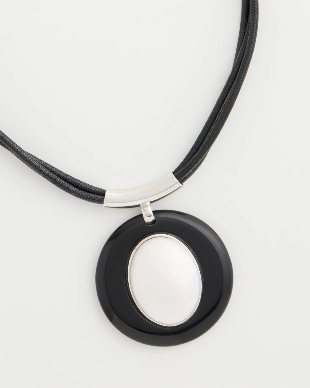 Faux Pearl Corded Necklace click to view larger image.