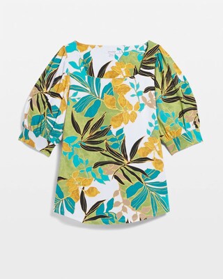 Palm Print Square Neck Top click to view larger image.