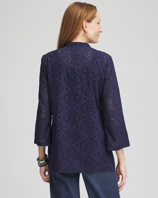 Poplin Deep V-Neck Tunic click to view larger image.