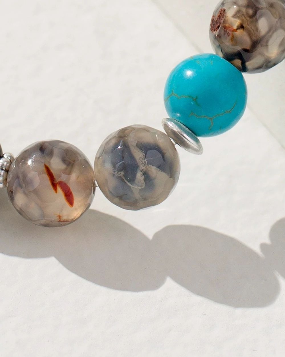 Agate and Turquoise Stretch Bracelet