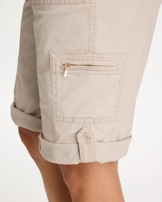 Poplin Cotton Roll-Tab Shorts click to view larger image.