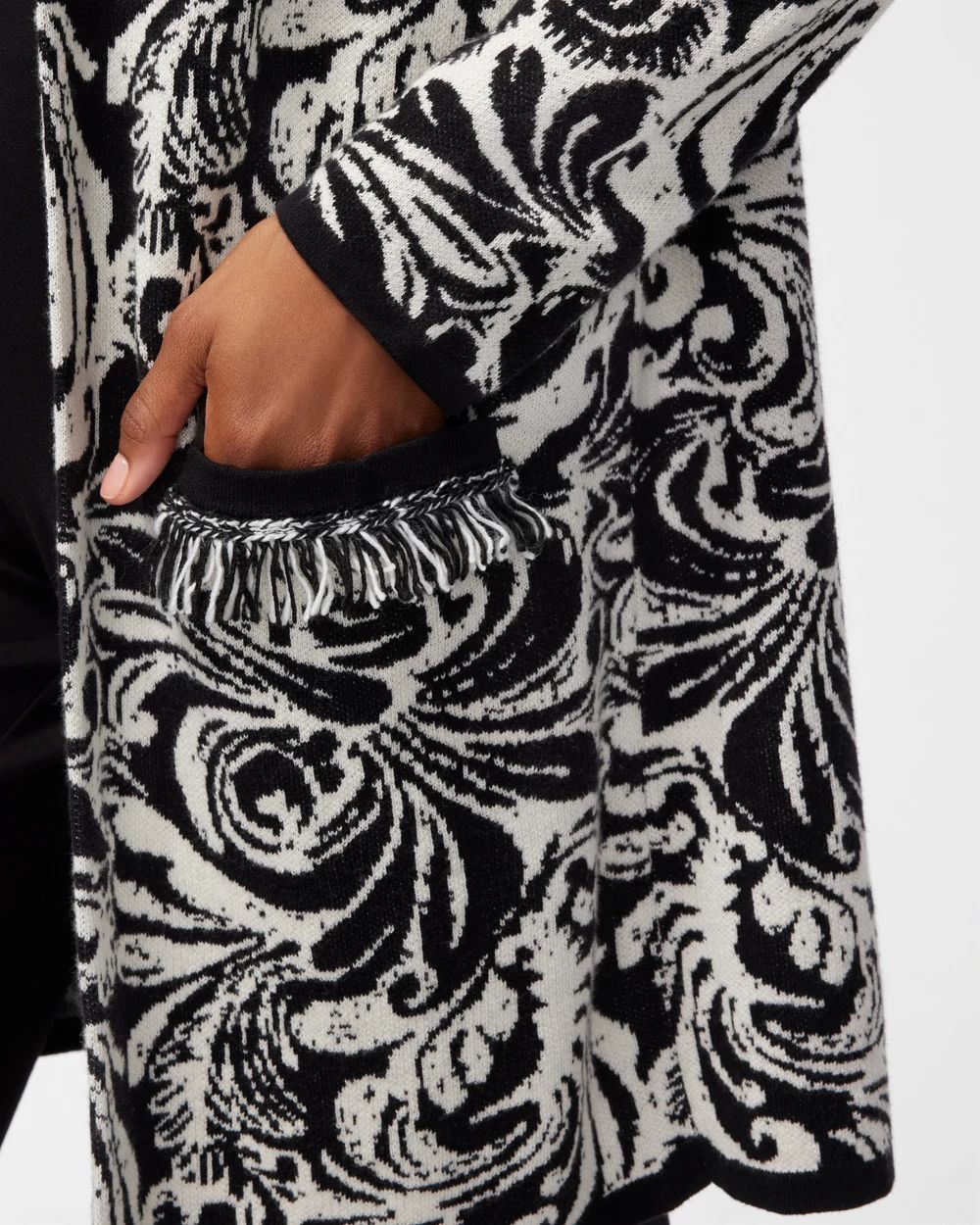 Textured Tiles Maxi Cardigan