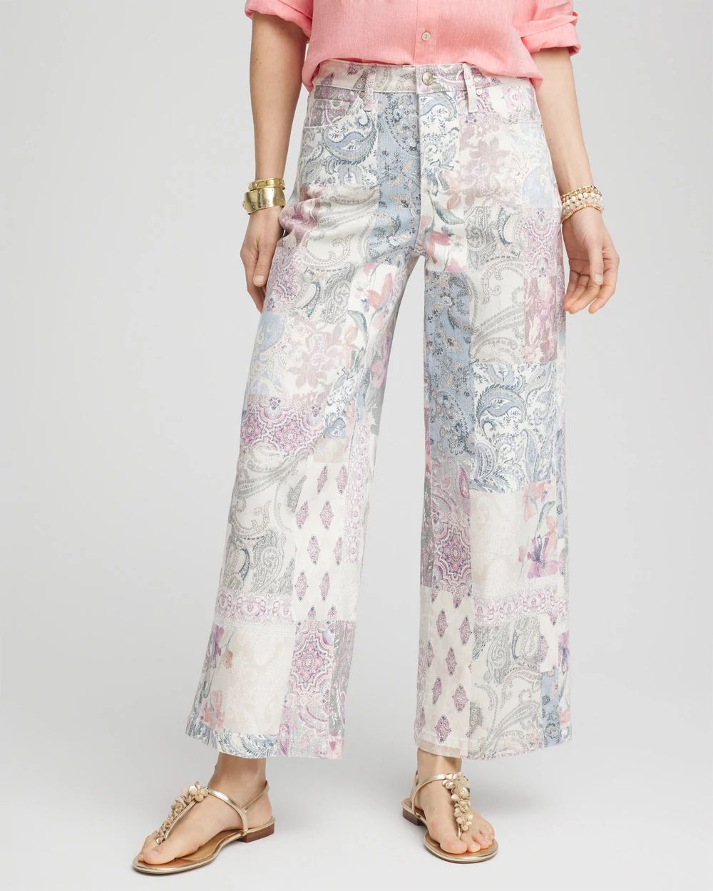 Petite So Slimming® High-Rise Floral Patchwork Jeans