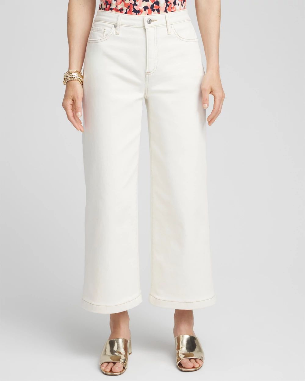High Rise Wide Leg Cropped Jeans