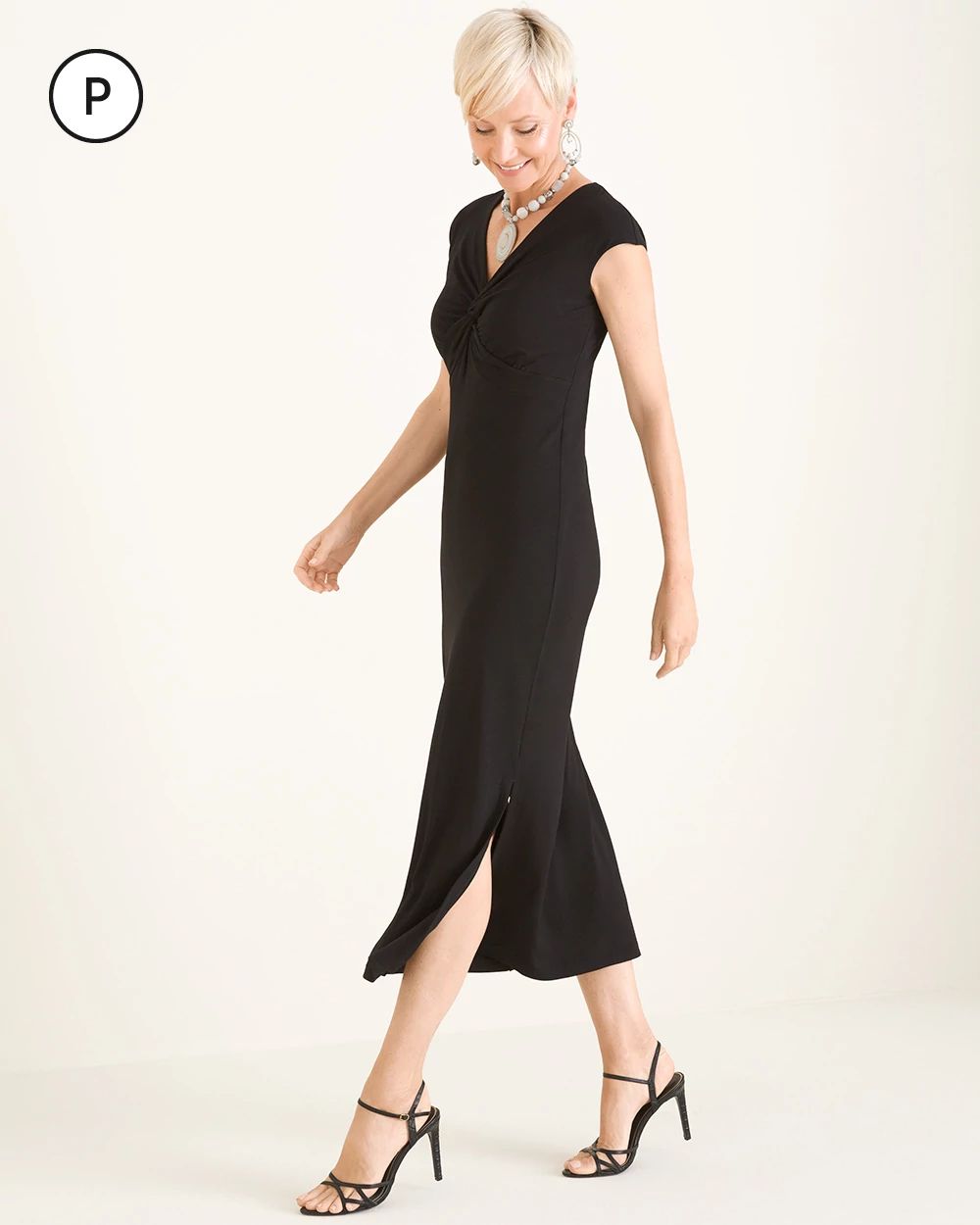 Petite Twist-Front Maxi Dress