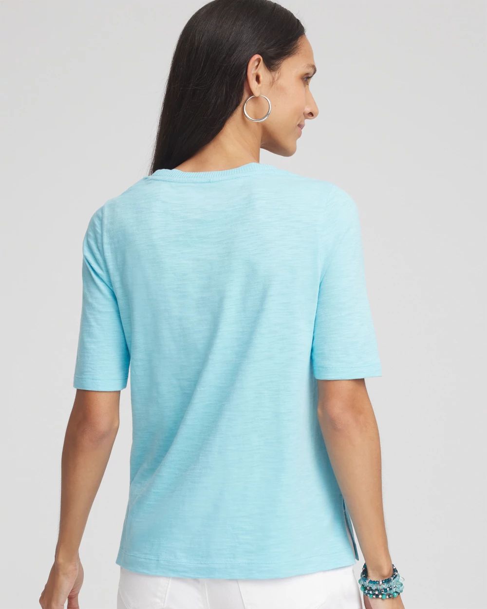 Slub Elbow-Sleeve Tee click to view larger image.