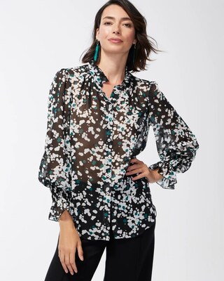 Dot Print Jacquard Shirt