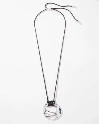 Adjustable Silver Tone Pendant Necklace
