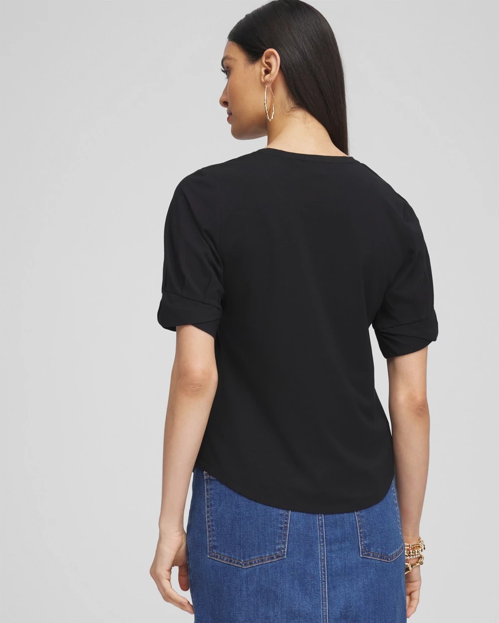 Touch of Cool™ Pleated Roll Cuff Tee