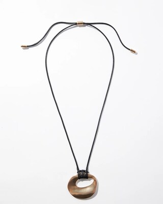 Adjustable Gold Tone Pendant Necklace