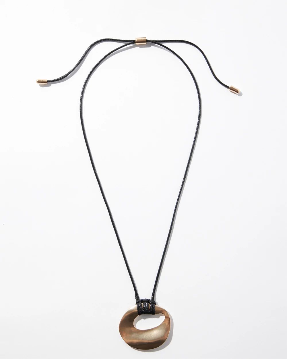 Adjustable Gold Tone Pendant Necklace