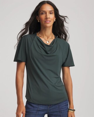 Jersey Knit Cowlneck Tee