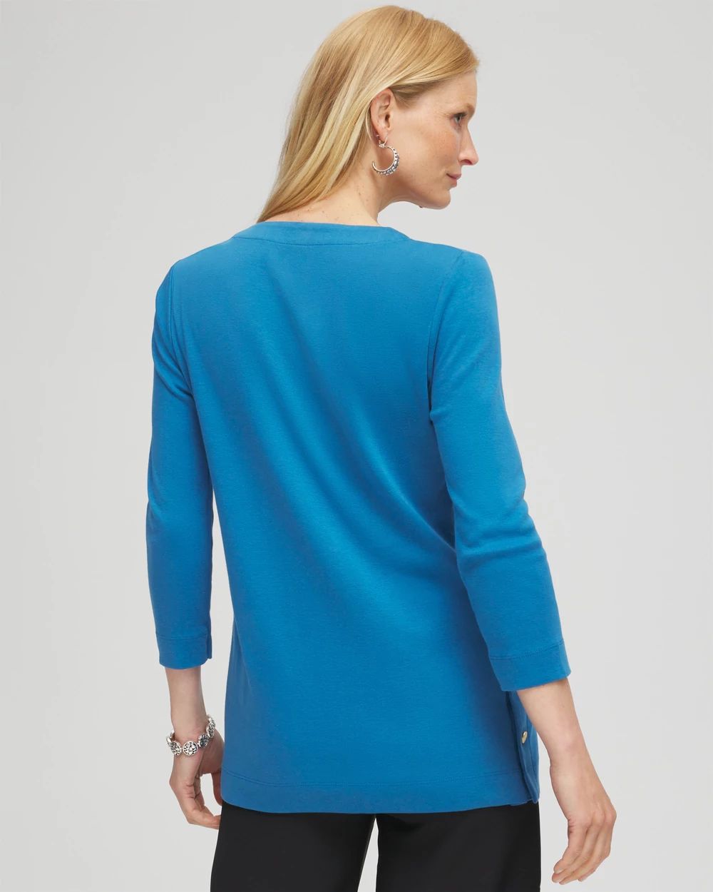 V-neck Button Detail Tunic