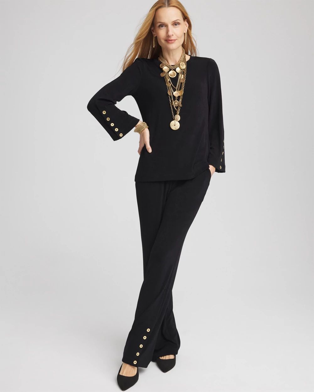 Travelers™ Button Bell Sleeve Top
