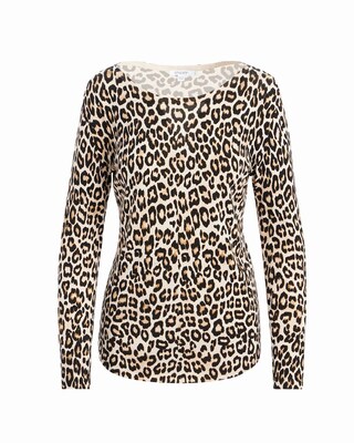 Spun Rayon Leopard Printed Pullover